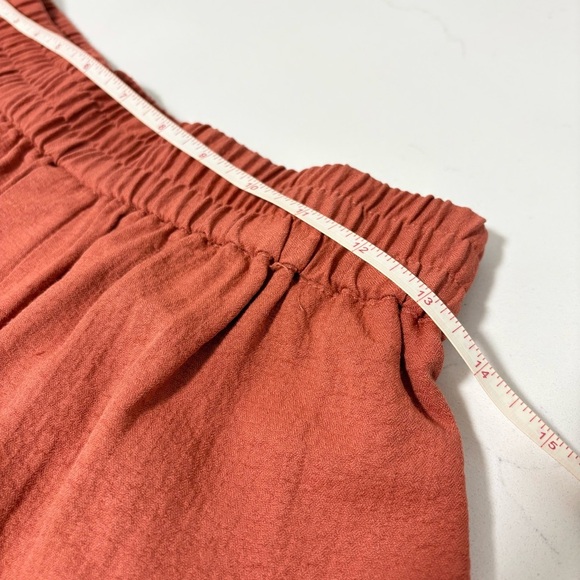 Mango Rust Orange Pull on Elastic Waist Shorts Medium Casual Beach Vacation - Picture 9 of 11